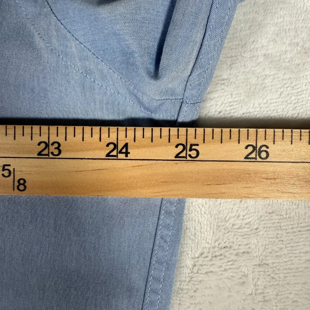 David Donahue Dress Shirt Men Size 16.5 32 / 33 Blue Long Sleeve 100% Cotton GUC - Picture 6 of 11